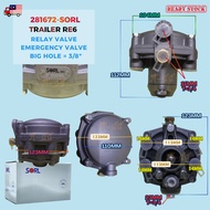 Trailer RE6 281672-SORL Relay Valve Injap Relay Emergency Valve (BIG HOLE = 3/8")