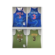 Jersey 76ers IVERSON Jerseys No. 76 IVERSON Embroidered Basketball Jersey MN Version Retro Mesh Spor