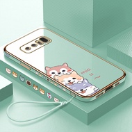 เคสโทรศัพท์ Hontinga สำหรับ Samsung Galaxy Note 9 Note 8 S9 Plus S9 + เคสการ์ตูนน่ารักแฟชั่นสุนัขเคสโทรศัพท์ TPU แบบนิ่มชุบโครเมียมสุดหรูเคสป้องกันกล้องคลุมทั้งหมดเคสยางกันรอยสำหรับเด็กผู้หญิง