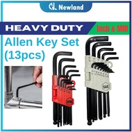 Allen Key Set (13pcs) Inch & MM / Allen Wrench Set / Allen Key L Handle Ball Wrench - Heavy Duty