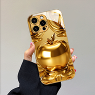 TEMU Golden Pattern Electroplated Glass Phone Case For Iphone 17, 16, 15, 14, 13, 12, 11, Pro Max, P