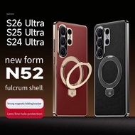 YJD Case For Samsung Galaxy S26 Ultra New Form Leather Fold Bracket Anti-Drop Phone Case