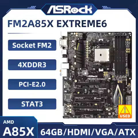 ASRock FM2A85X Extreme6 Motherboard Socket FM2 AMD A85X 4×DDR3 64GB USB3.0 PCI-E 2.0 HDMI ATX suppor