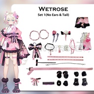 Wetrose Hololive New Year Kimono Fuwawa Mococo Abyssgard Twin Cosplay Costume Cute Style Anime Japan
