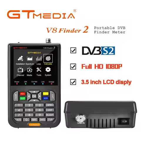 Original GTMEDIA V8 Finder 2 Satellite Digital Signal Finder DVB-S/S2/S2X 1080P HD H.264 VS ST-5150