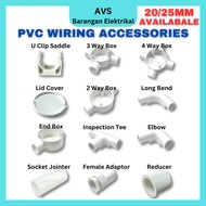 PVC CONDUIT PIPE ACCESSORIES PVC PIPE FITTING 20MM(3/4") / 25MM(1")  1-4 WAY BOX TEE ELBOW PIPE CLIP