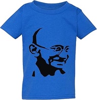 Mahatma Gandhi Hindi Indian Hero Royal Blue T-Shirt Tee Baby Toddler Boy Girl, Blue, 6 Years