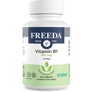 Freeda Vitamin B1 Thiamine 100mg - Supports Energy Metabolism, Nervous System Health - Kosher, Vegan