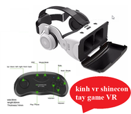 Kính Xem Phim 3D VR Shinecon 6.0 có tai nghe Tặng Tay cầm chơi game bluetooth 3.0
