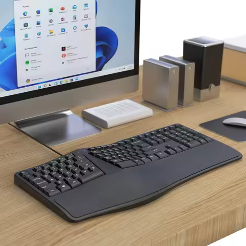 K9 Ergonomic Keyboard with Wrist Rest Split Keyboard 110 Keys Gaming Keyboard for Business Office