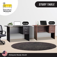 ♂Wooden Office Study Table (Walnut)  Writing Study Table  Desktop Table  Study Desk with 3 Drawers L120 x D60 x H74cm❥