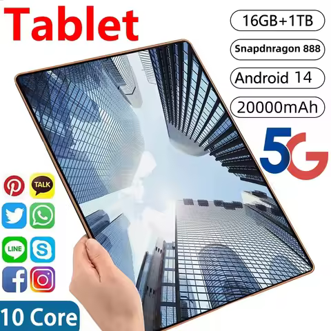 2025 New Original Global Edition Tablet Android 14 Pad 15 Pro 22GB + 2TB Snapdragon 888 Tablet 5G Du