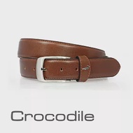 【Crocodile】鱷魚皮件 真皮皮帶 義大利植鞣 35mm 寬版休閒皮帶-0102-1004 38 咖啡色