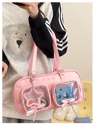 New store openingJIAERDI Transparent Japanese Silver Ita Bag Purse Women Harajuku Aesthetic Leather 