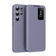Samsung Galaxy S25/S25 Plus/S25 Ultra/S24/S24 Plus/S24 Ultra Leather Flip CaseSmart Window Case with