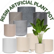 [SG SELLER] Large Flower Plant Pot Indoor Outdoor Planter Pot Artificial Plant Pot Modern Resin Imitation Plant Pot