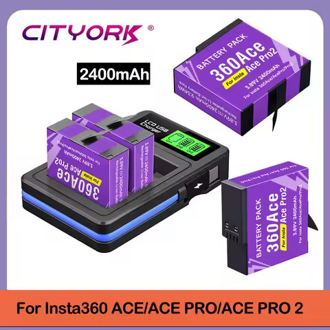 For Insta360 Ace Pro 2 Ace 2400mAh Battery with 3 Slots LCD Fast Charger for Insta360 Ace Pro 2 Came