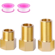 1/2" Brass Pipe Extension Fitting, 1/2" Female to 1/2" Male Pipe Connector Fitting, Brass Hex Bushin
