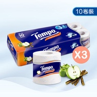 Tempo - [3條優惠裝] 三層印花蘋果木香衛生紙 #廁紙#Tissue#紙巾#卷紙#香味