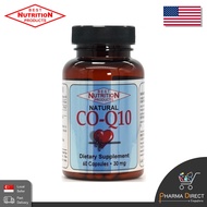 Best Natural CO-Q10 30mg 60Capsules Coenzyme Q10 CoQ10 Best Nutrition Made in USA