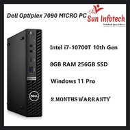 Dell Optiplex 7090 MICRO PC i7-10th Gen 8Gb Ram 256GB SSD windows 11 pro MS office 2021 [Refurbished