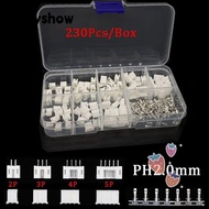 FAYSHOWSG Header JST Connector, PH2.0 2p 3p 4p 5 pin Terminal Kit 2.0mm Pitch Terminal Kit / Housing