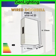 Door Bell Mechanical Striking Wired Home Door Bell / Chimes Loceng Pintu 220-240v White/Silver DING 