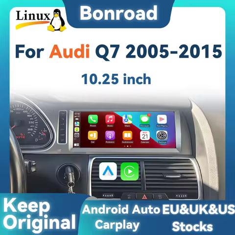 BONROAD Car Radio Player Multimedia Touch Screen For Audi Q7 4L 2005-2015 Wireless CarPlay Android A