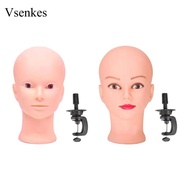 [Vsenkes] Female Mannequin Head Cap Head Stand Cosmetology Practice Lifelike Hairpieces Show Cap Dis