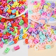 200pcs Plastic Letter Beads Mix Letter Beads Flat Letter Beads for DIY Leatherette Keychain Holder