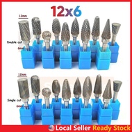 12x6mm Tungsten Carbide Burr 6mm Single Cut Double Cut Rotary Porting Tool Mata Porting Mata Korek