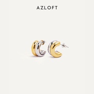 AZLOFT Classic Toned Tunnel Earrings Hypoallergenic Shower-safe