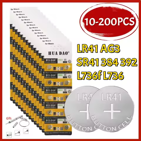 10-200PCS AG3 LR41 Button Batteries SR41 392 192 Cell Coin 1.55V Alkaline Battery L736 384 SR41SW CX
