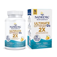 Nordic Naturals Ultimate Omega 2X with Vitamin D3, Lemon Flavor - 60 Soft Gels - 2150 mg Omega-3 + 1