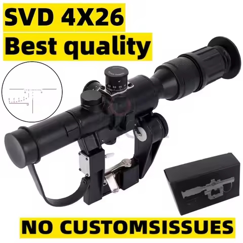 Rifle Scope SVD 4x26 Tactical Optical Sight Long Range Red Illuminated Sight Scope with Glass Rangin
