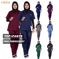 READY STOCK SCRUB SUIT MEDICAL BAJU SCRUB - FOR FEMALE