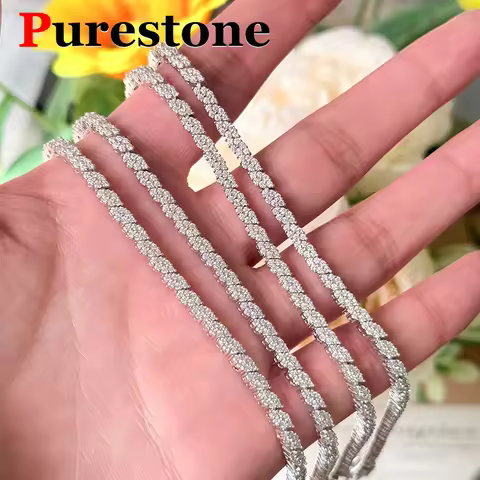 New Luxury Full Moissanite Diamond Tennis Bracelet 925 Sterling Silver Jewelry Gift Moissanite Diamo
