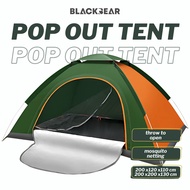 Khemah Camping Waterproof Auto Tent Khemah Lipat Outdoor Family Tent Khemah 3 4 Orang Tilam Angin