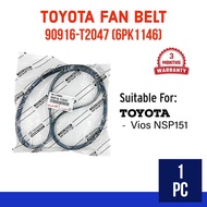【100% ORIGINAL】TOYOTA TALI SAWAT KIPAS 6PK1146 (90916-T2047) - TOYOTA VIOS NSP151 2017-2021 FAN BELT