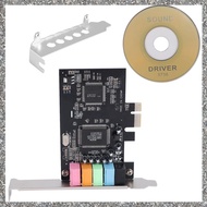 (UHDX) PCIe Sound Card 5.1, PCI Express Surround Card 3D Stereo Audio with High Sound Performance PC Sound Card CMI8738 Chip