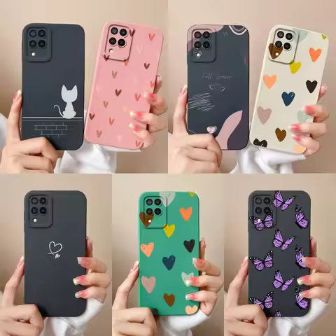 For Samsung A12 M12 F12 Case Creative Soft Liquid Silicone Camera Protection Phone Back Cover For Ga