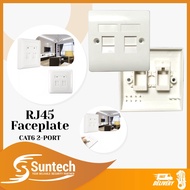 RJ45 CAT6 Wall Face Plate Ethernet Network Socket 2 port Square