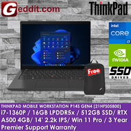 LENOVO THINKPAD MOBILE WORKSTATION P14S GEN4 21HFS05800 (I7-1360P16GB512GB SSD14"2.2K.IPSRTX A500 4G