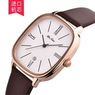 jam tangan lelaki original 100% jam tangan lelaki casio Orang asli Korea tonton jam tangan kuarza kalis air berjalur persegi DINUO tonton pergerakan import trend jam tangan lelaki mudah