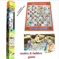 เกมบันไดงู ขนาดใหญ่ 80×65 cm. Snake &amp; Ladders Mat Game ของเล่นเสริมพัฒนาการเด็ก เกมเสริมทักษะ เกมกระดาน Board Game