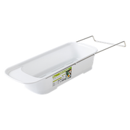 日本家之物語可伸縮瀝水籃 廚房水槽收納架 洗菜盆過濾架 瀝水架 廚房收納神器- 白色*1【自由伸縮/大容量/承重強】 均碼