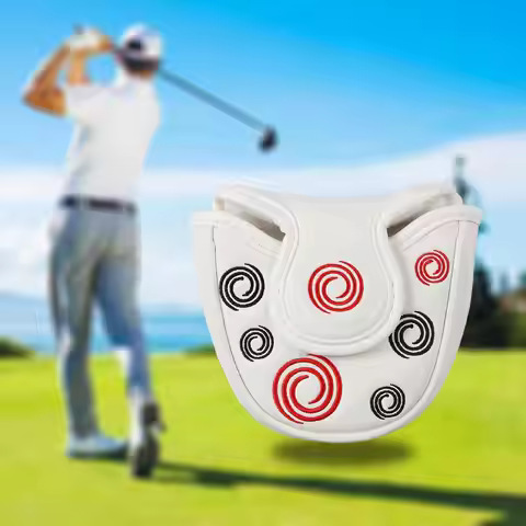 Mallet Putter Cover Magnetic Closure Half Round Golf Headcover PU Half round Golf Putter Cover Golf