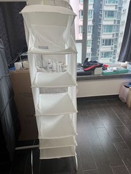 White Hanging Closet Organizer Wardrobe Shelves Storage