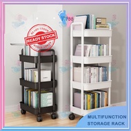 2/3/4/5 Tier Multifunction Storage Trolley Rack Shelves With Universal Wheel FREE Hooks AC-321