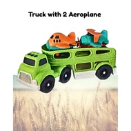 Carrier Truck with 2 Aeroplane  Wheat biodegradable material for Toddlers toys.